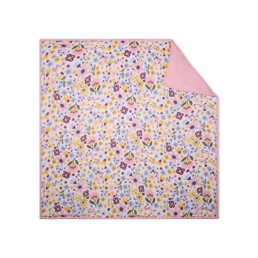 100% Premium Cotton 4/6 Layered Baby Muslin Blanket Floral Print & Pink - (43x43 Inches)