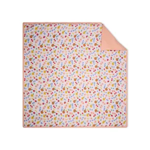 100% Premium Cotton 4/6 Layered Baby Muslin Blanket Fruit Print - Peach - (43x43 Inches)