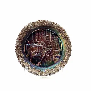 1975 Fenton Glass Collector Plate No. 6 In The Annual Series Early Craftsman of English America