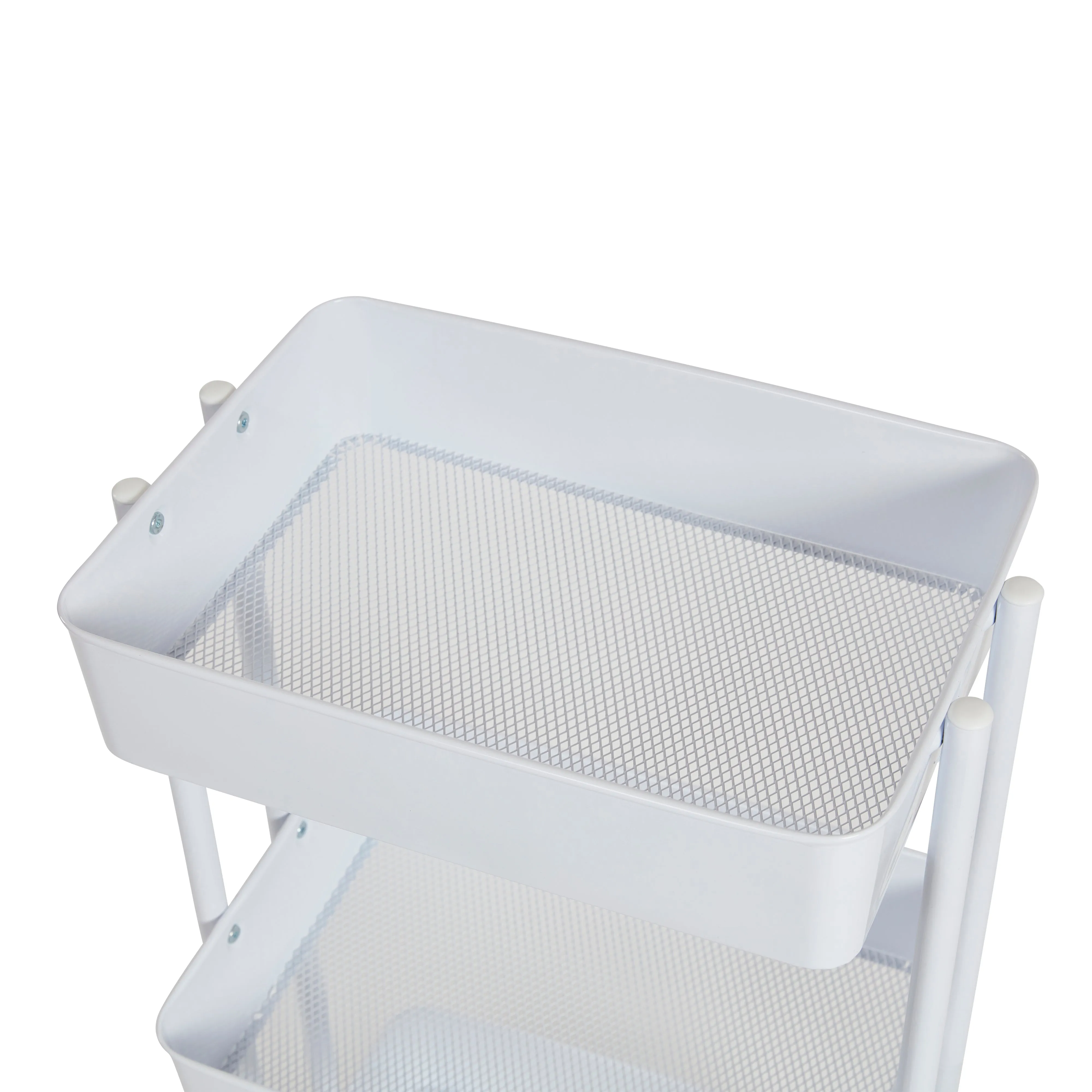 3-Tier Metal Rolling Utility Cart, Mobile Storage Organizer