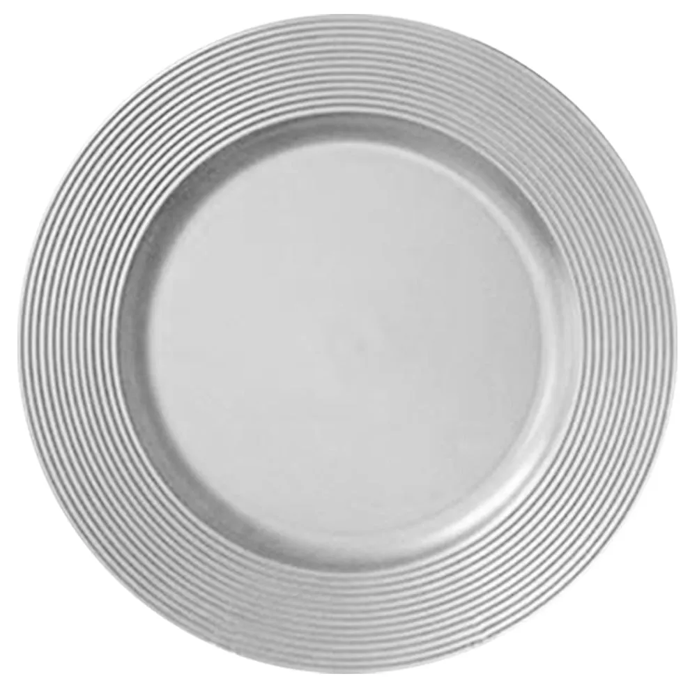 4 X Silver Round 13" Charger Plate Centerpiece Dinner Dining Table Setting Decor