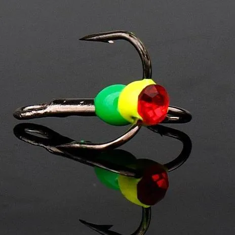 5pcs High Carbon Steel Three-Jaw Treble Ice Fishing Hooks
