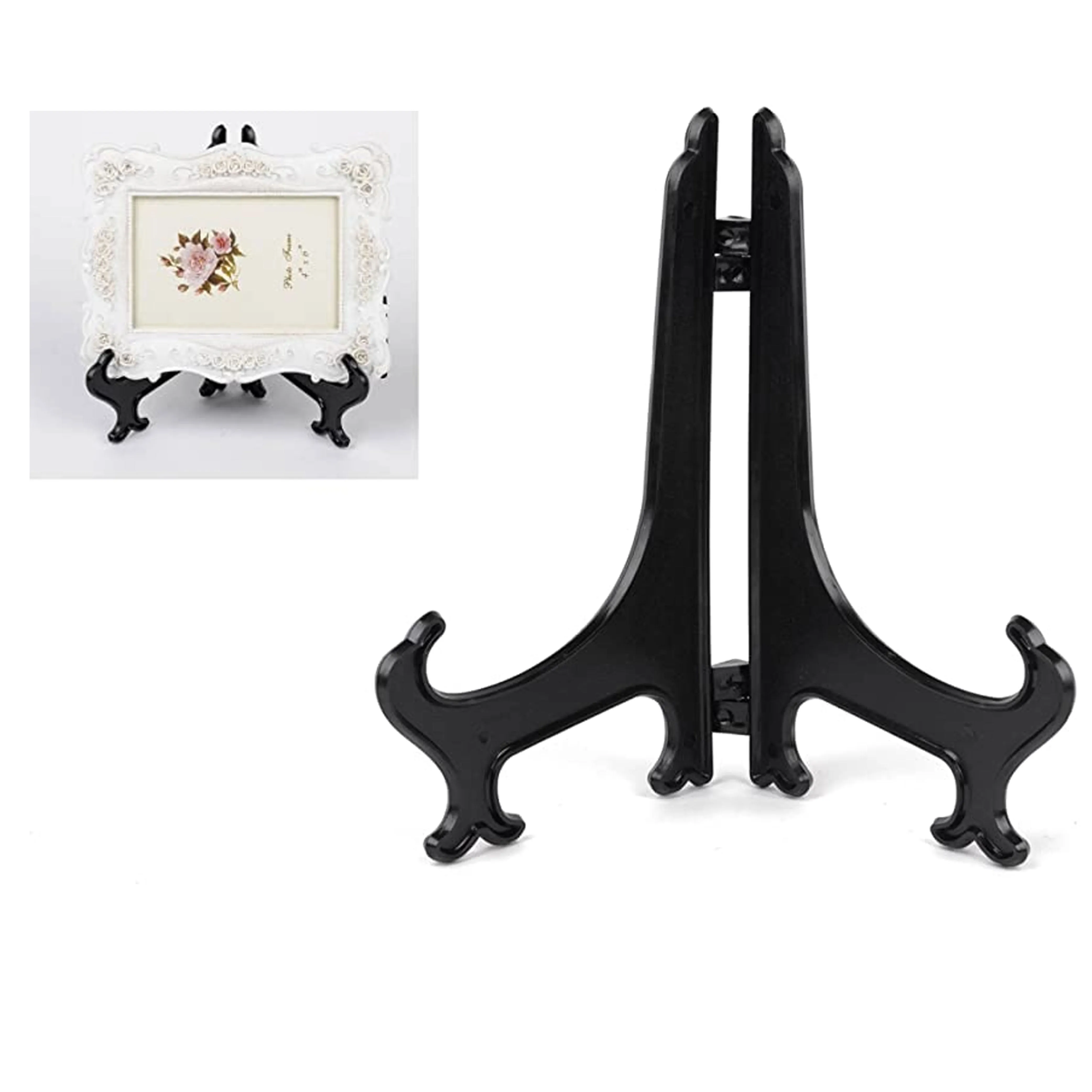 6x Decorative Plate Holder Display Stand Easel Picture 4.5" 9.75" 6.5" Black