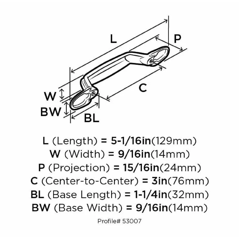 Amerock Allison Cabinet Pull 3 in. Satin Nickel 1 pk