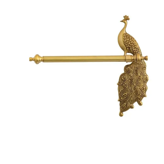 Antique Brass Towel Ring Carved Toilet Holder Creative Towel Bar