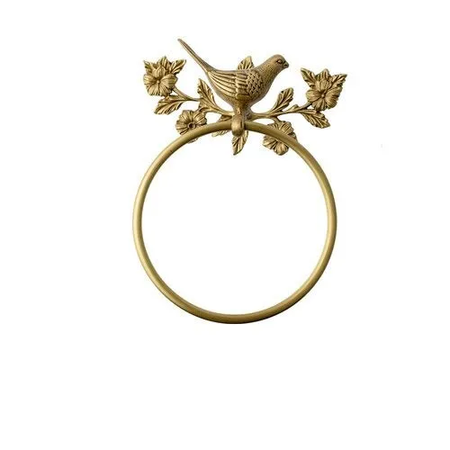 Antique Brass Towel Ring Carved Toilet Holder Creative Towel Bar