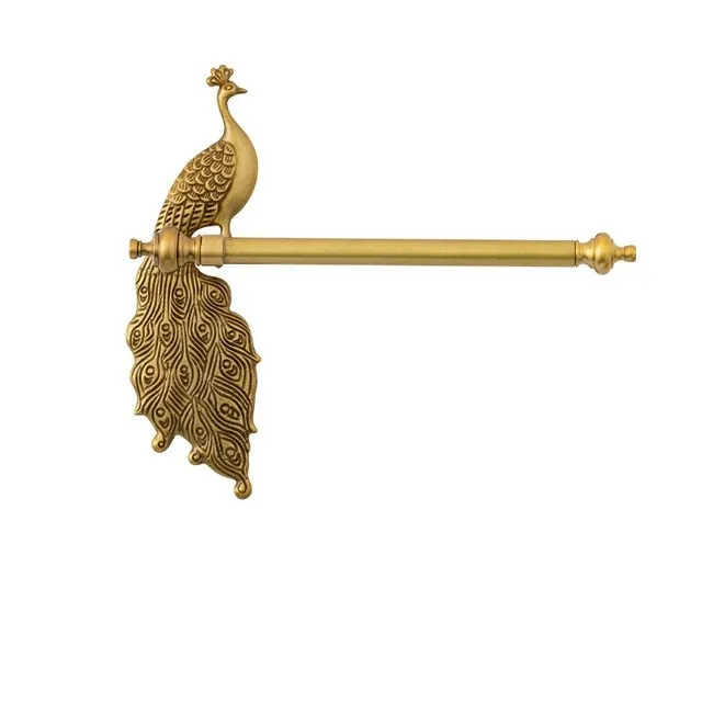 Antique Brass Towel Ring Carved Toilet Holder Creative Towel Bar