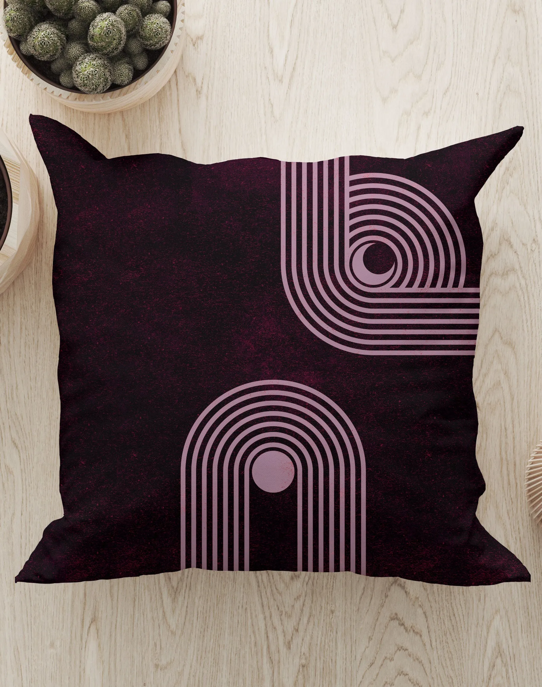 Arches Square Cushion (Pink)