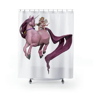 Baby Cupid and Horse Bathroom Shower Curtains
