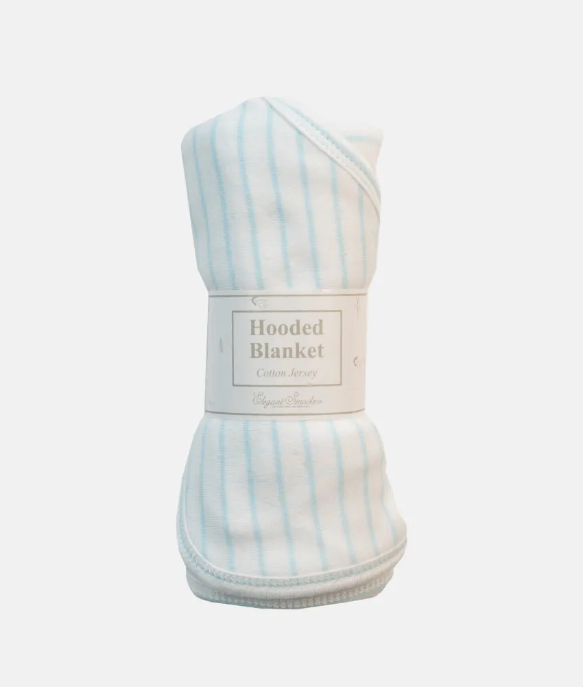 Baby Hooded Blanket - Blue Stripes Print