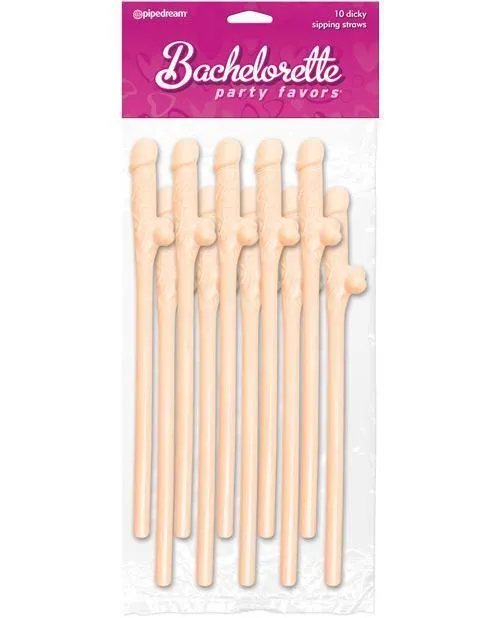 Bachelorette Party Favors Dicky Sipping Straws -Pack Of 10