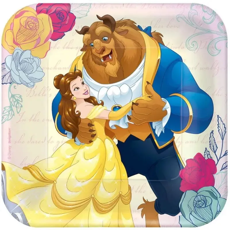 Beauty and the Beast Plates - Lunch 8 Pkt