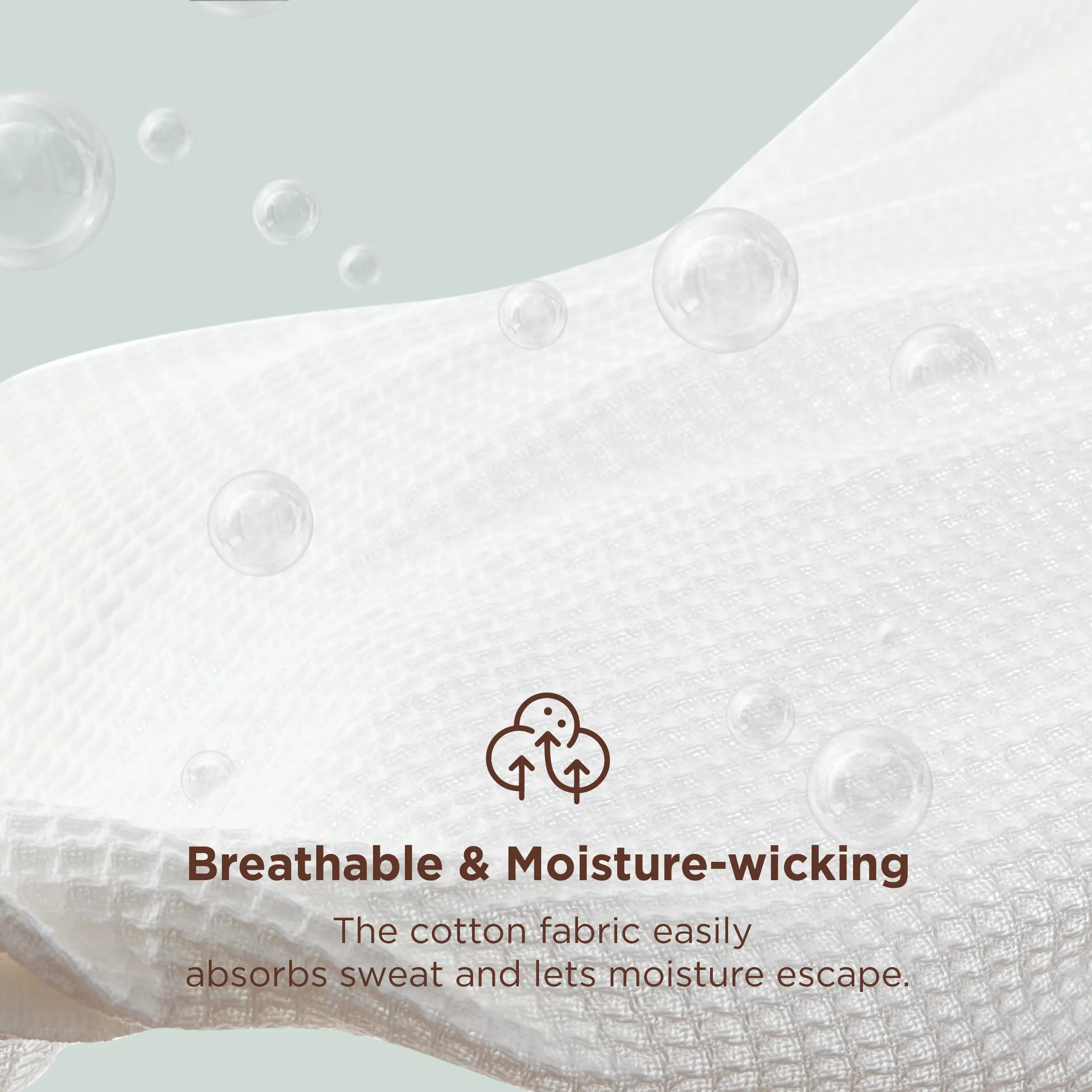 Bedsure 100% Cotton Blanket Queen Size for Bed - Breathable and Soft, Waffle Weave Blanket for Summer Spring, White, 90x90 Inches
