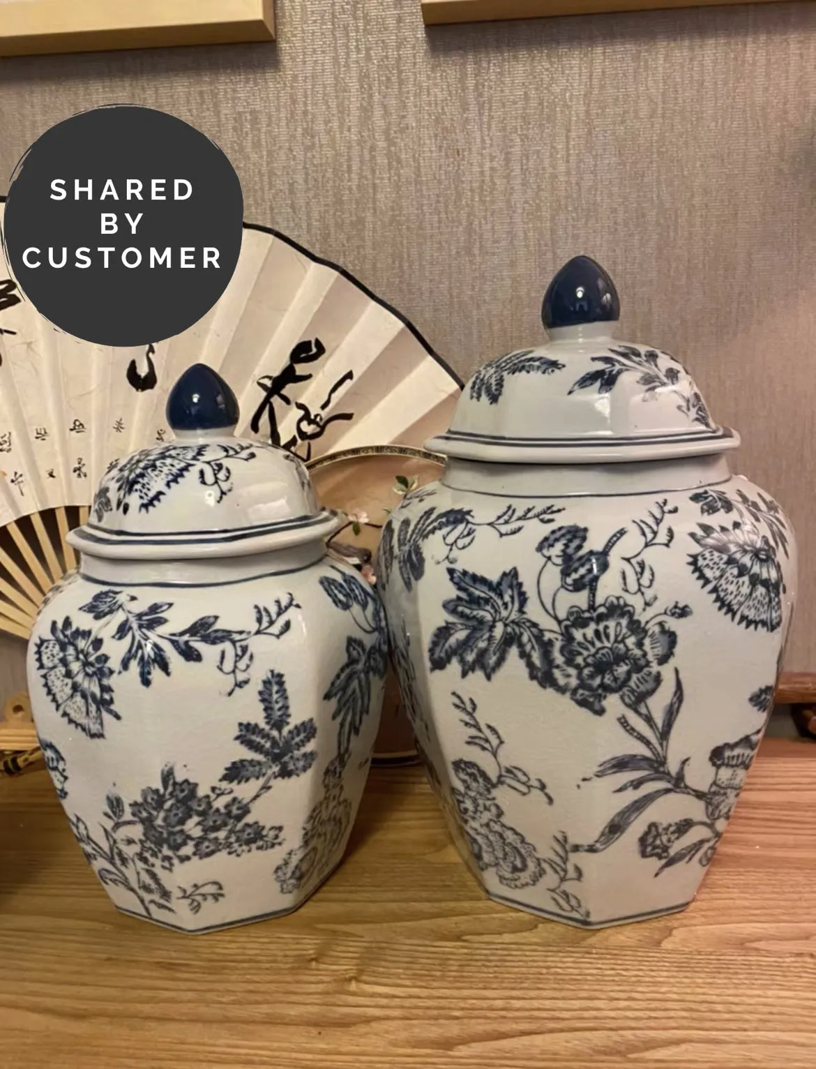 Blue & White Chinese Ceramic Urn