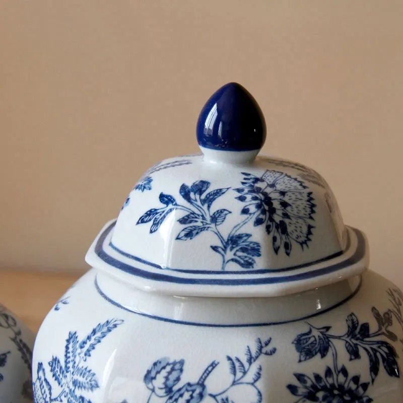 Blue & White Chinese Ceramic Urn