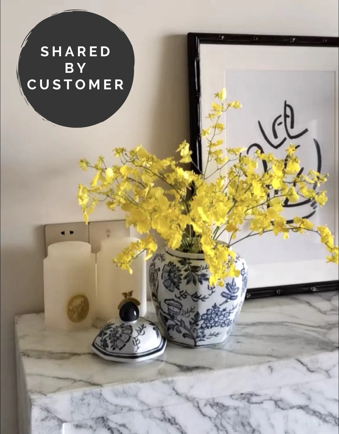 Blue & White Chinese Ceramic Urn