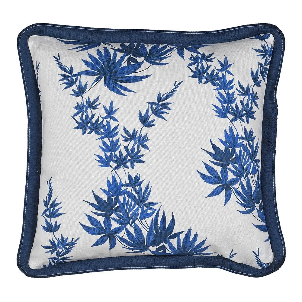 Blue & White Ficus Cushion