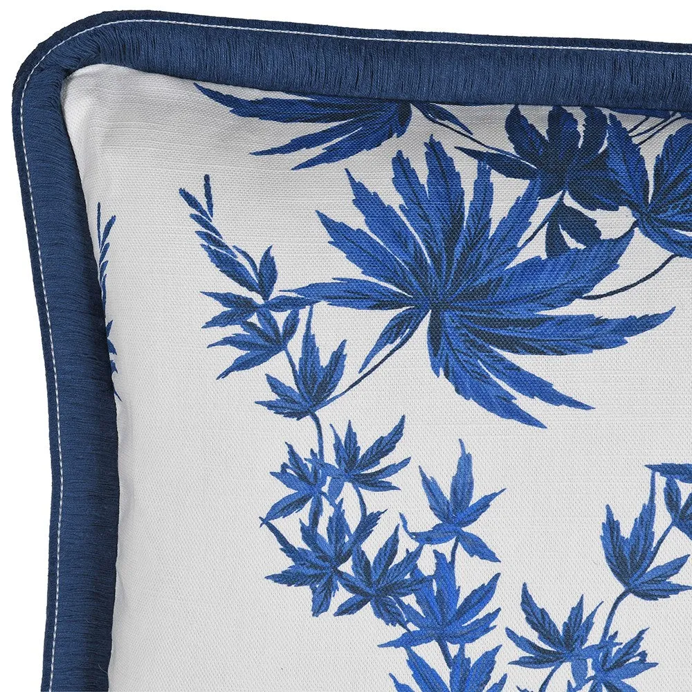 Blue & White Ficus Cushion