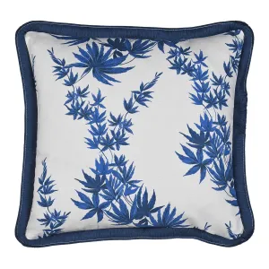 Blue & White Ficus Cushion