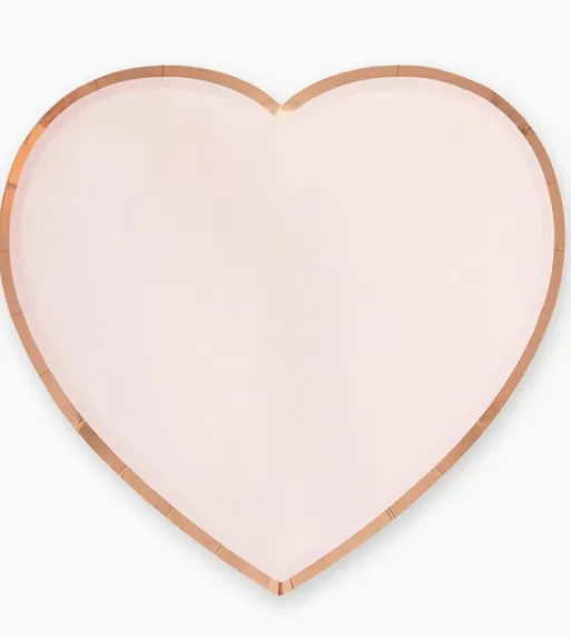 Blush Heart Diecut Dinner Plates