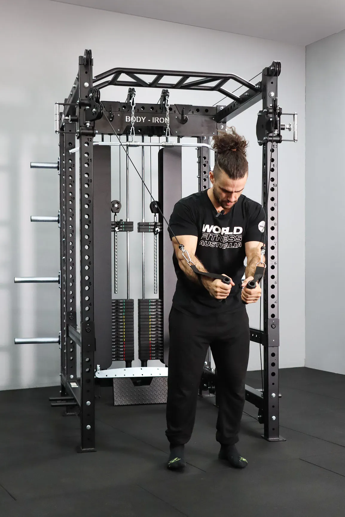 Body Iron Commercial Power Rack PR9500 Personal Trainer Combo Set