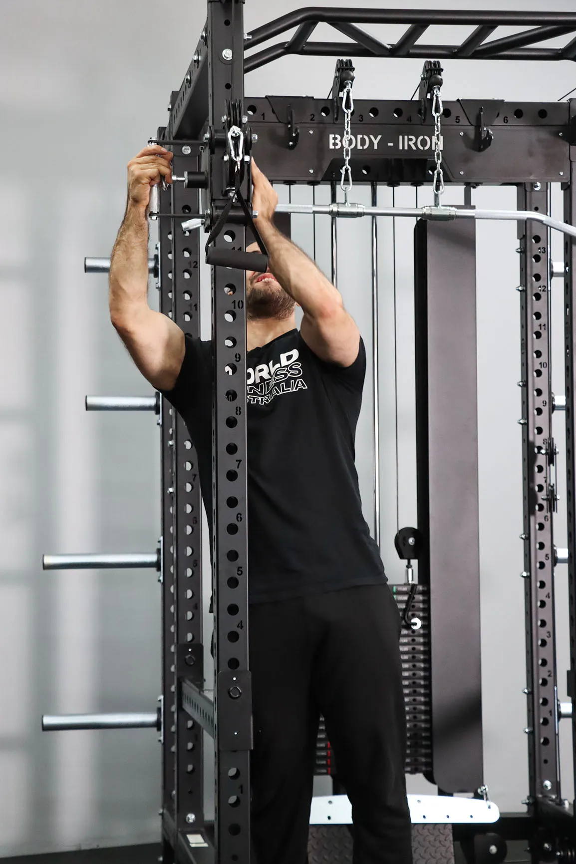 Body Iron Commercial Power Rack PR9500 Personal Trainer Combo Set