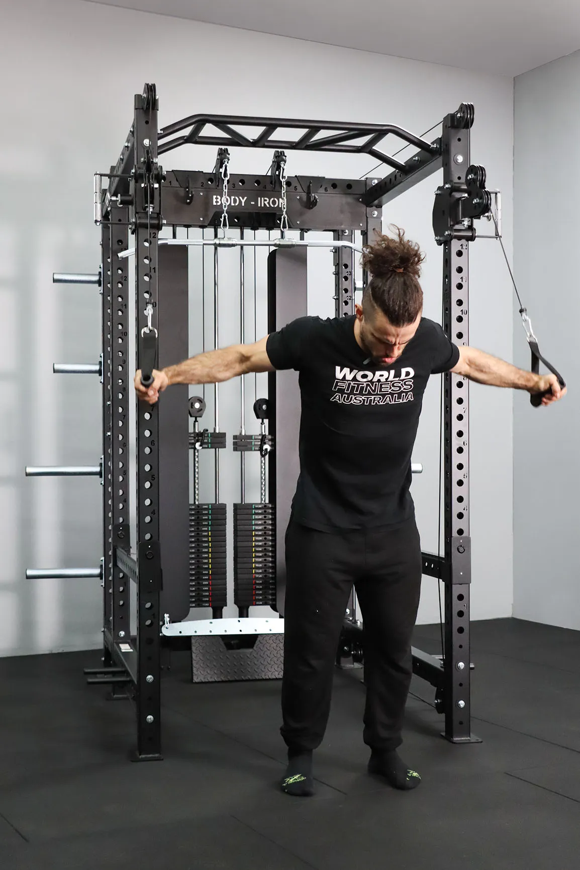 Body Iron Commercial Power Rack PR9500 Personal Trainer Combo Set