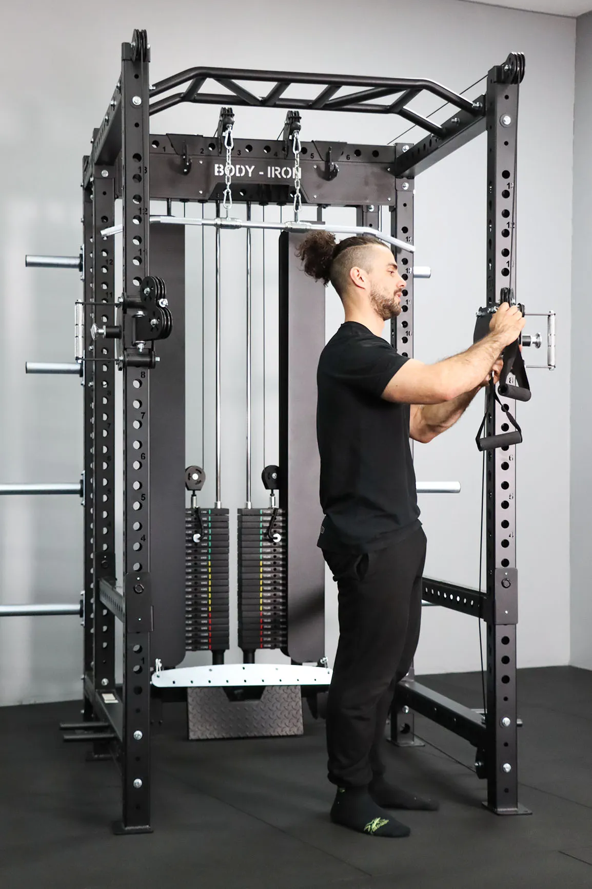 Body Iron Commercial Power Rack PR9500 Personal Trainer Combo Set