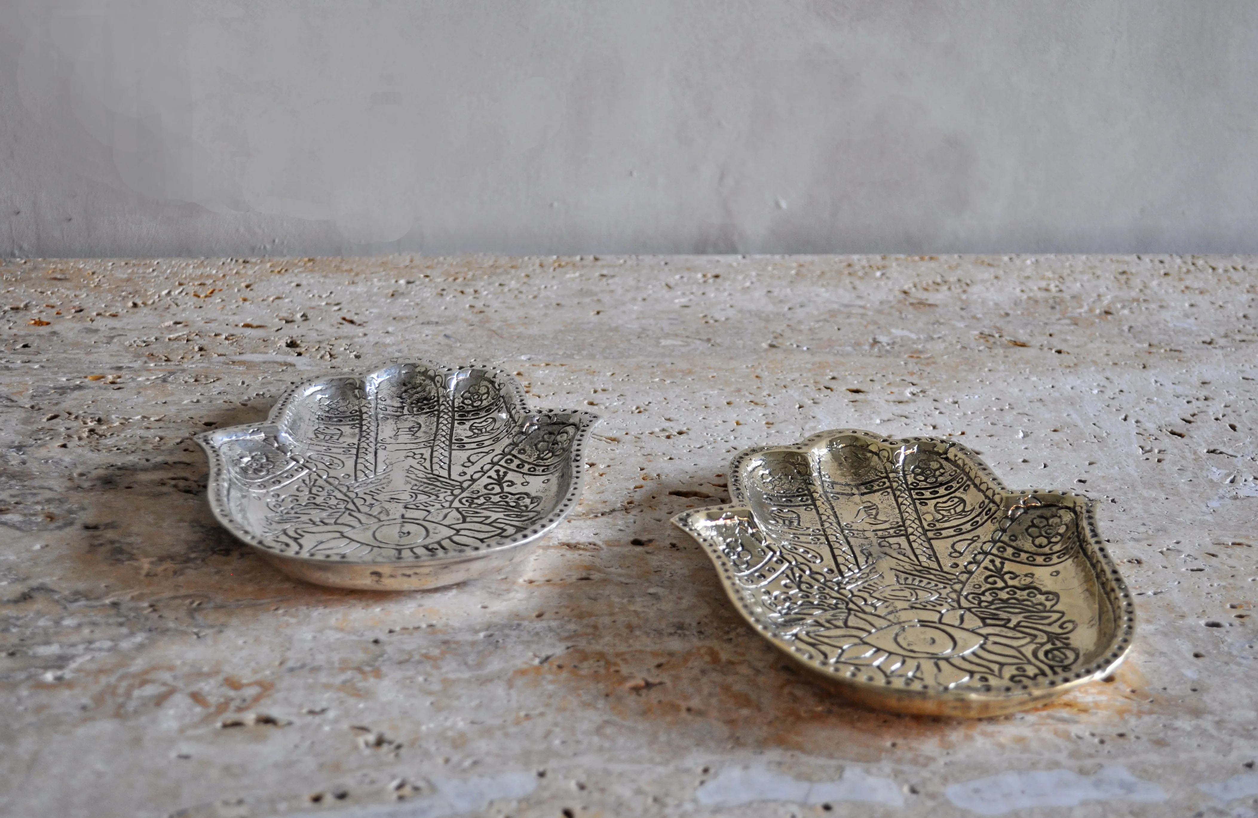 Brass Hamsa Plates - Set of 2