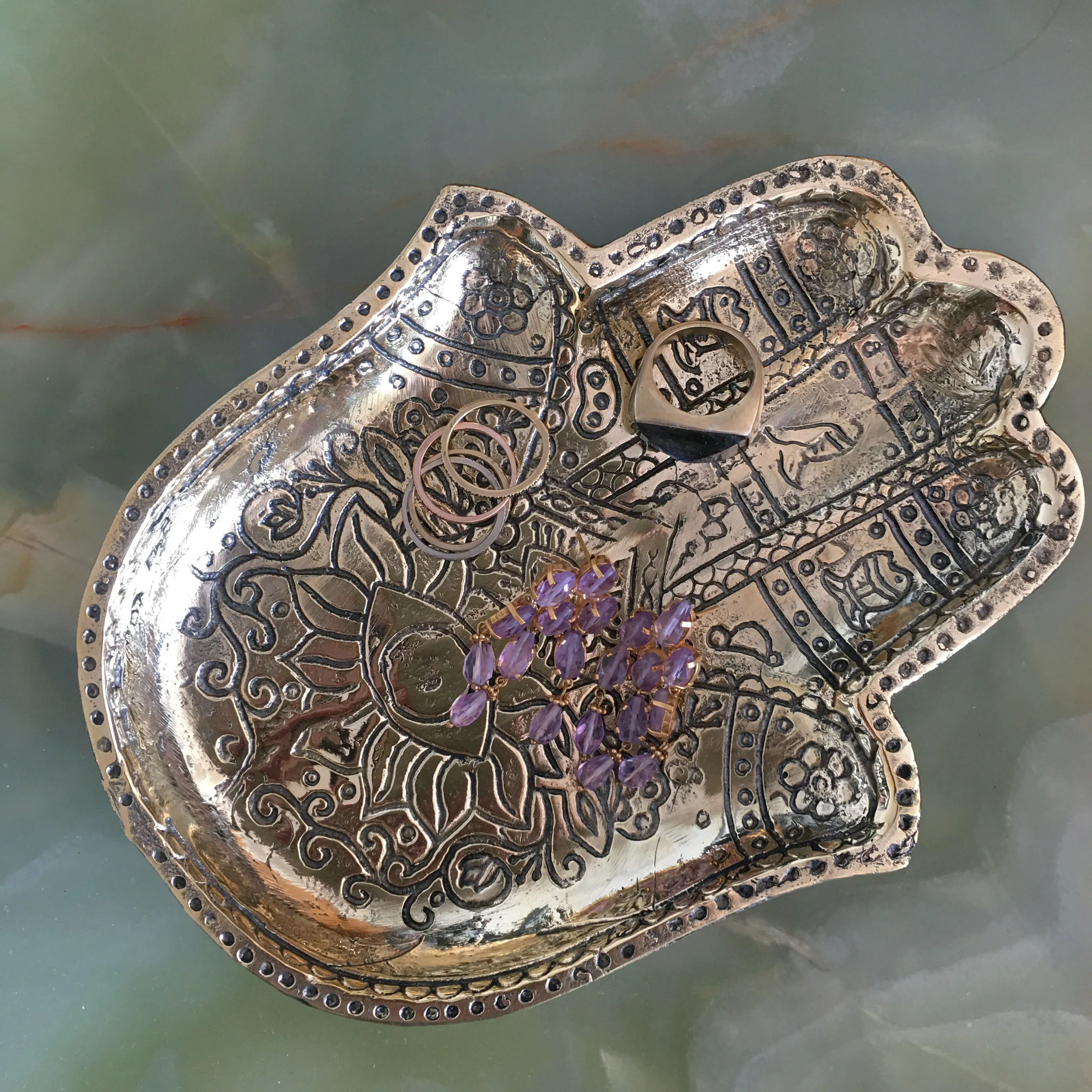 Brass Hamsa Plates - Set of 2