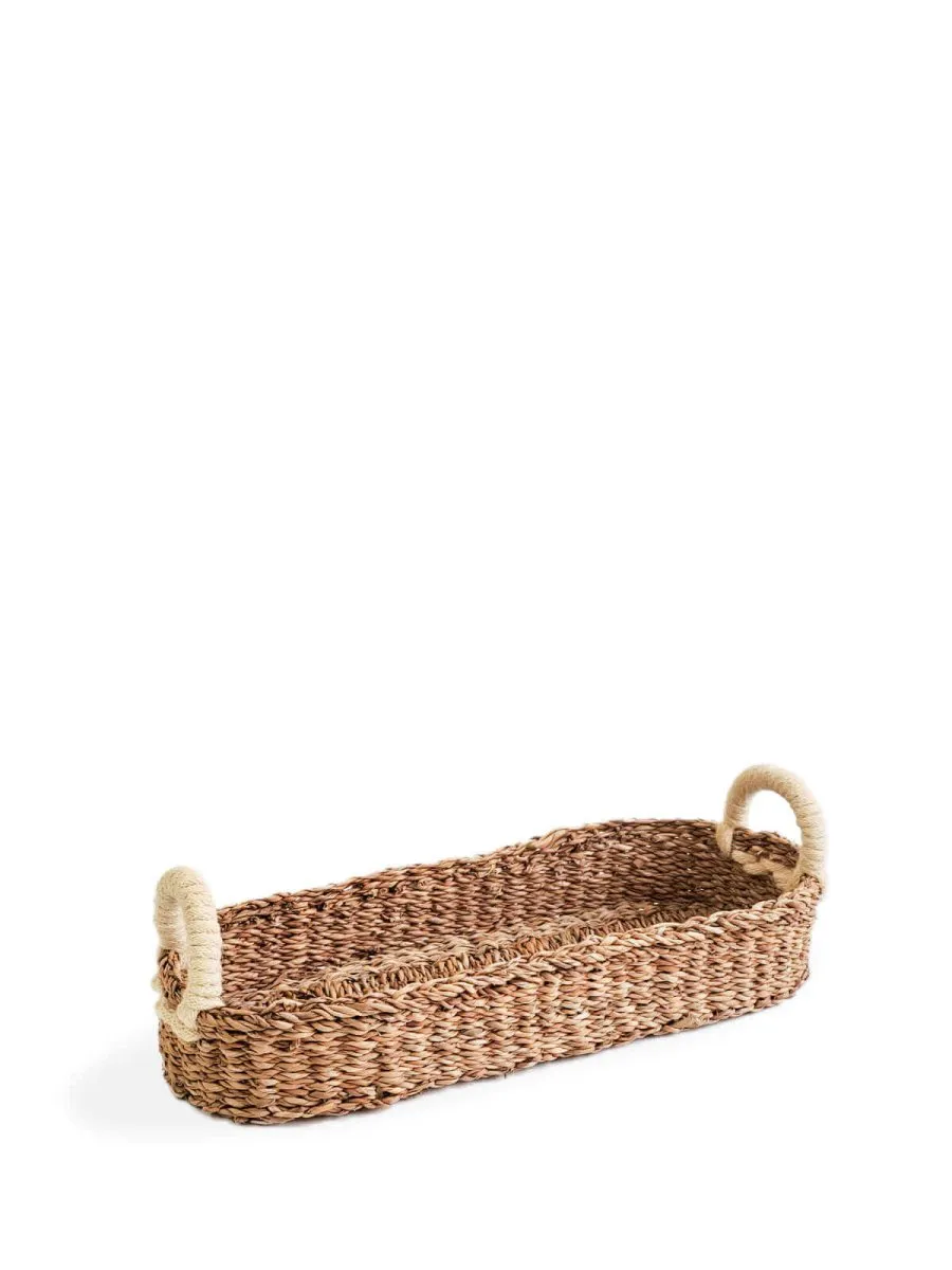 Bread Basket with White Handles