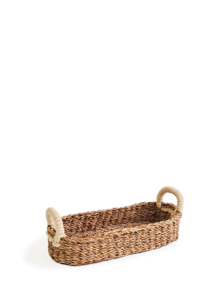 Bread Basket with White Handles