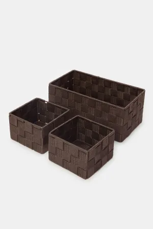 Brown Storage Basket Set (3 Piece)