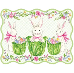 Bunny Trio with Cabbage Baskets Placemats