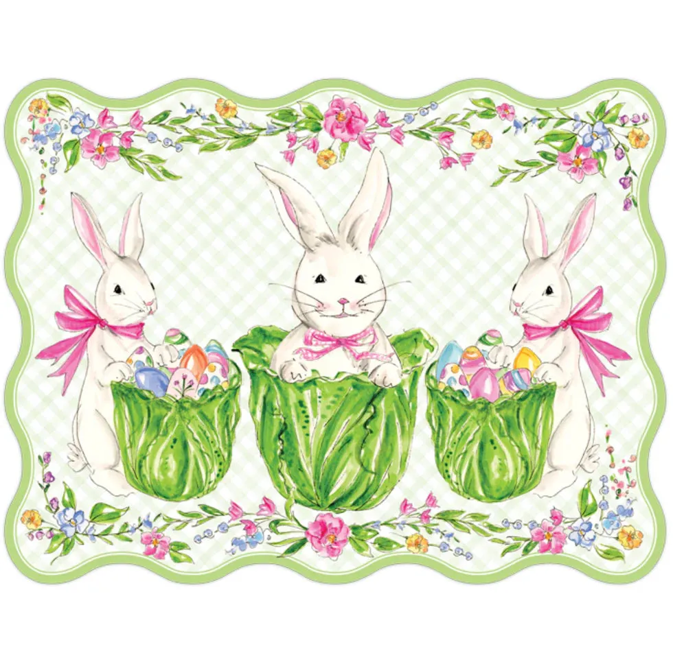 Bunny Trio with Cabbage Baskets Placemats