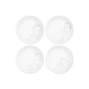 Carrol Boyes 4 Piece Sketchbook Side Plate Set Grey