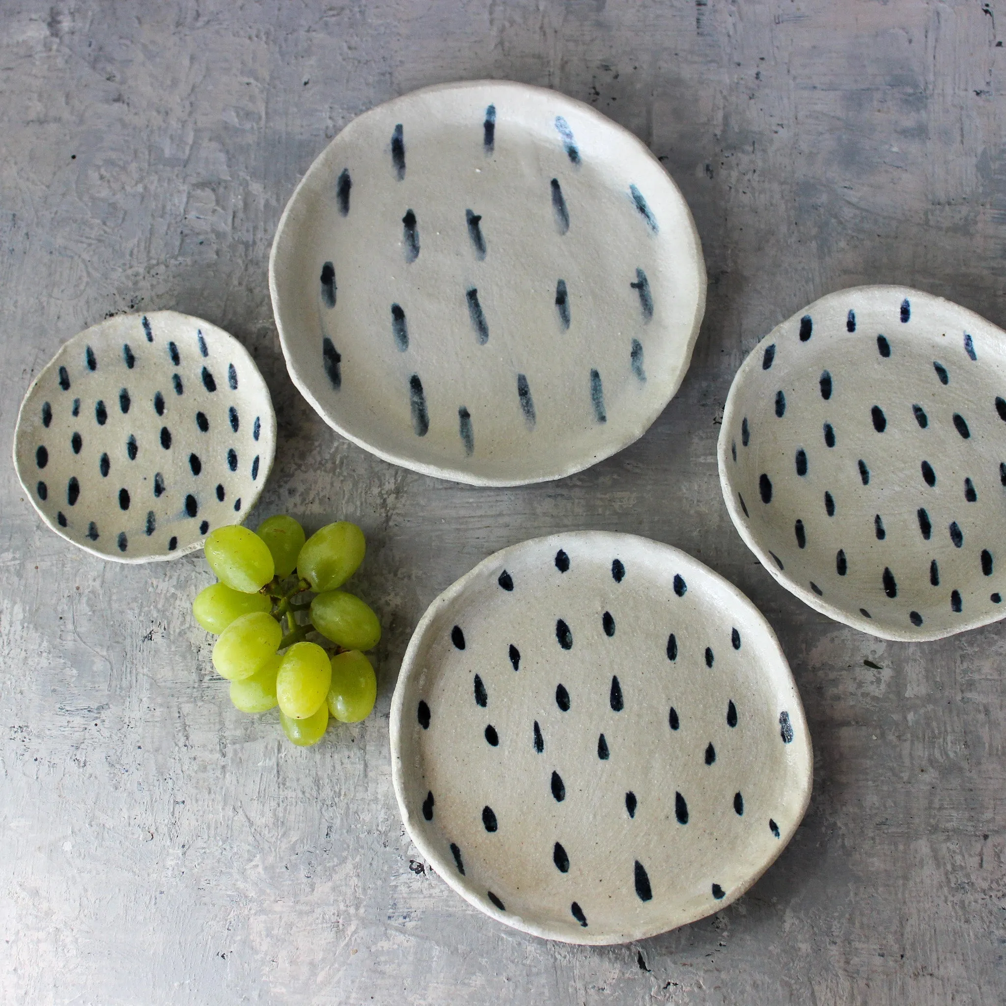 Ceramic Plates Blue Drops