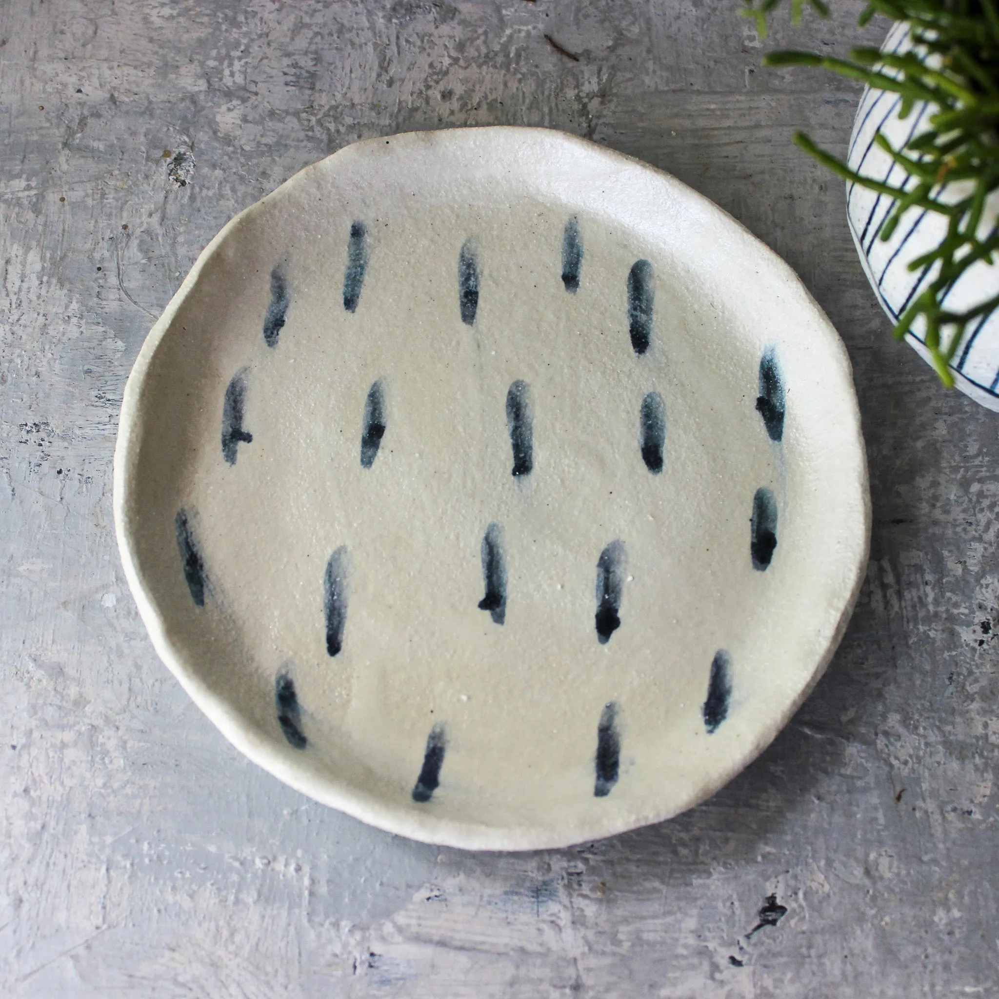 Ceramic Plates Blue Drops