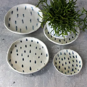 Ceramic Plates Blue Drops