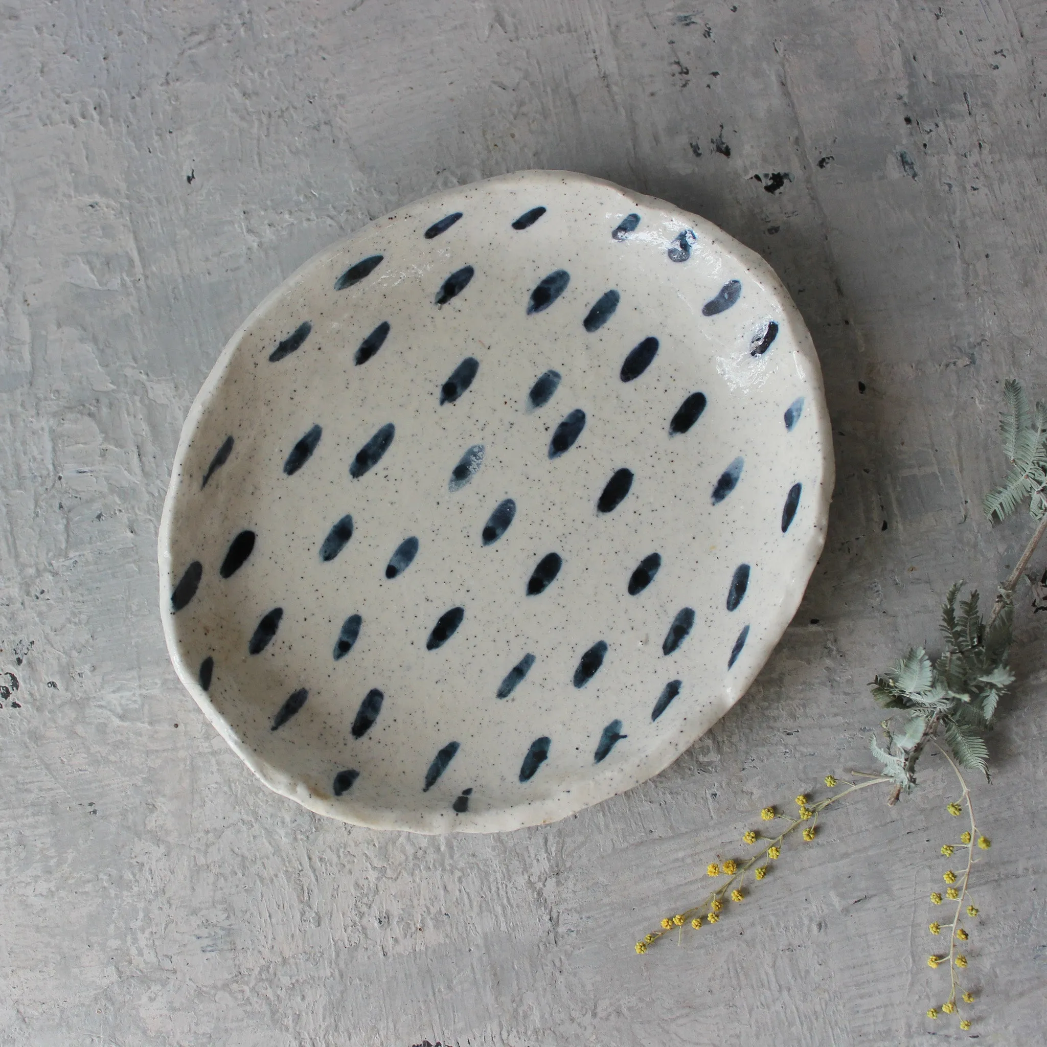 Ceramic Plates Blue Drops