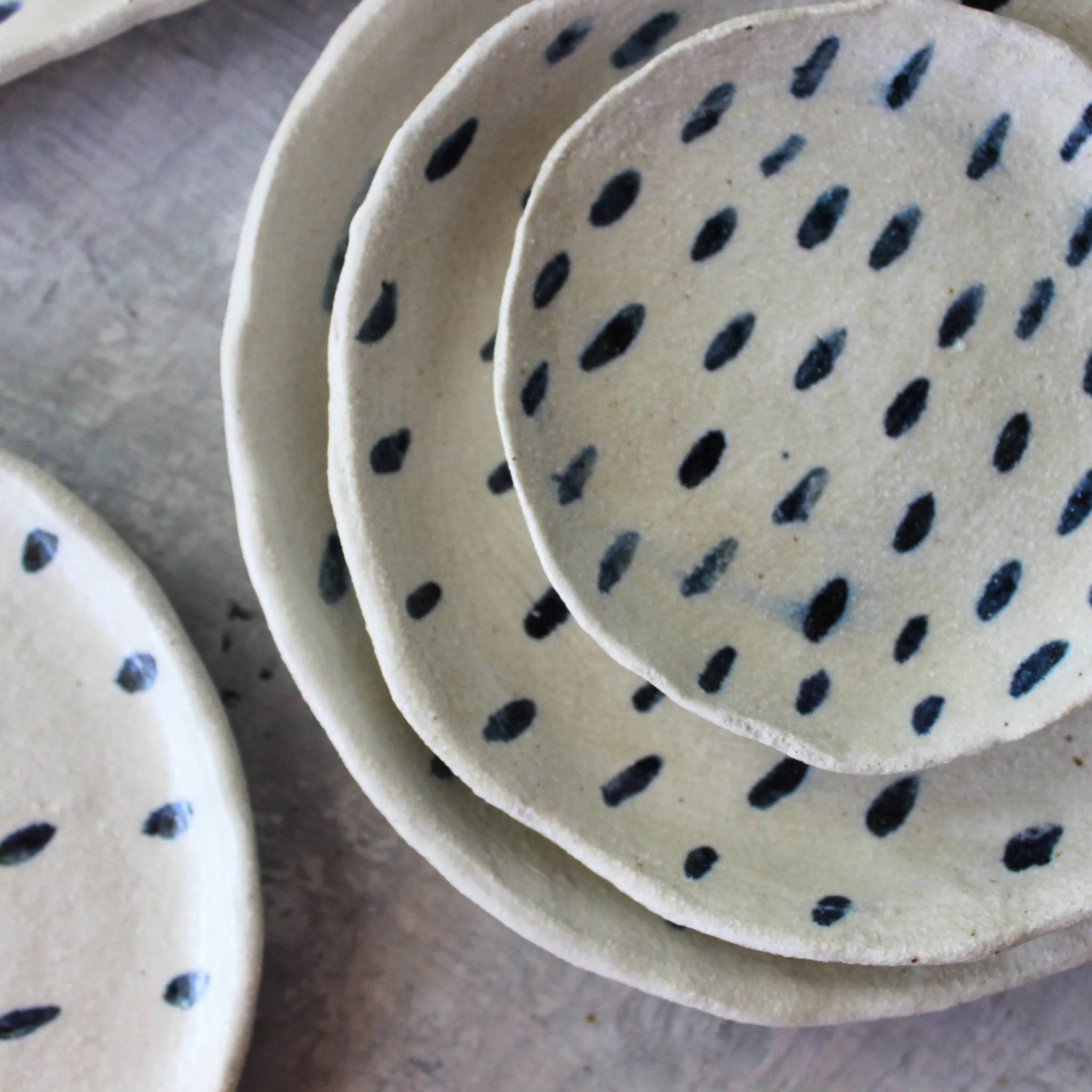 Ceramic Plates Blue Drops