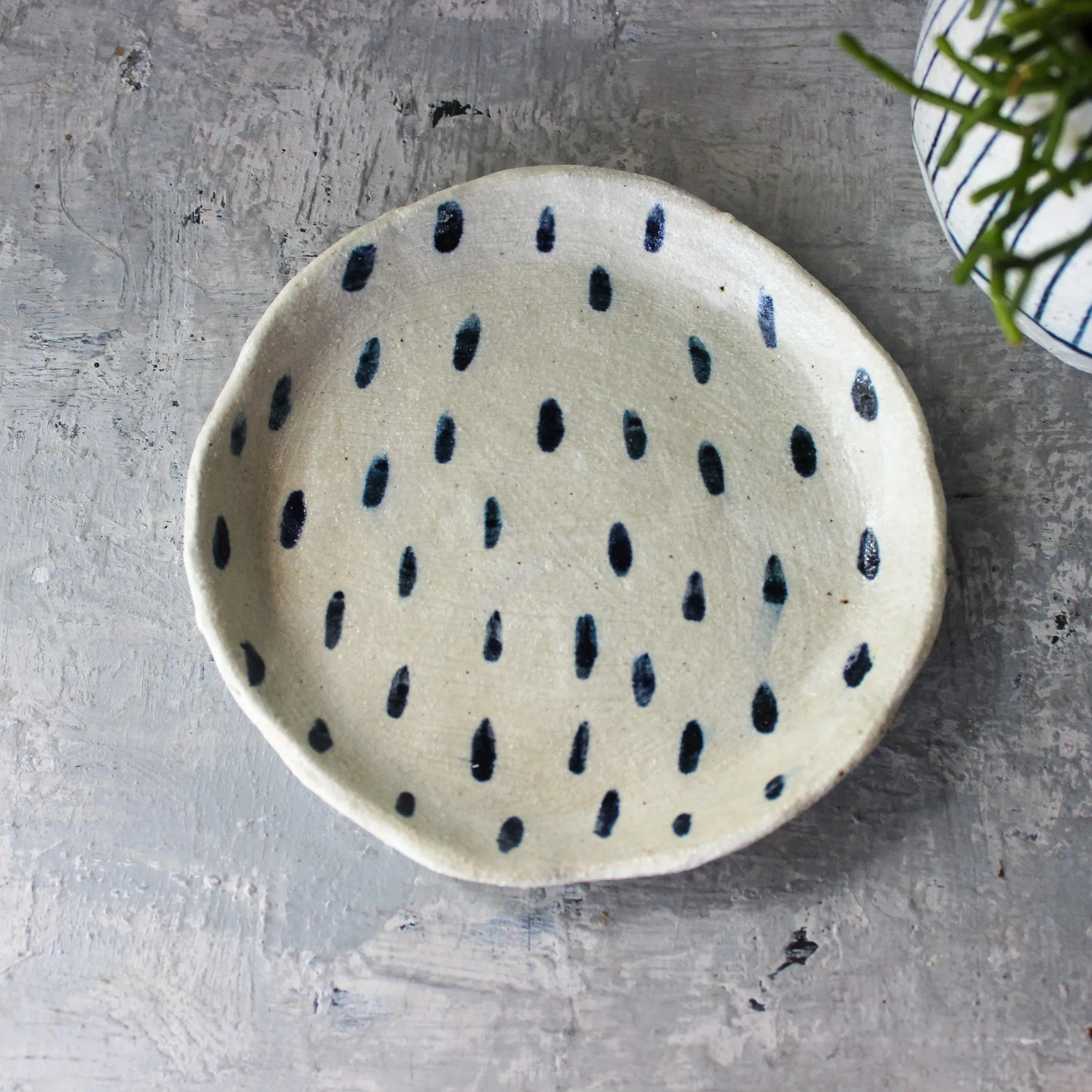 Ceramic Plates Blue Drops