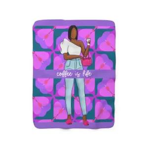Coffee is Life Sherpa Fleece Blanket