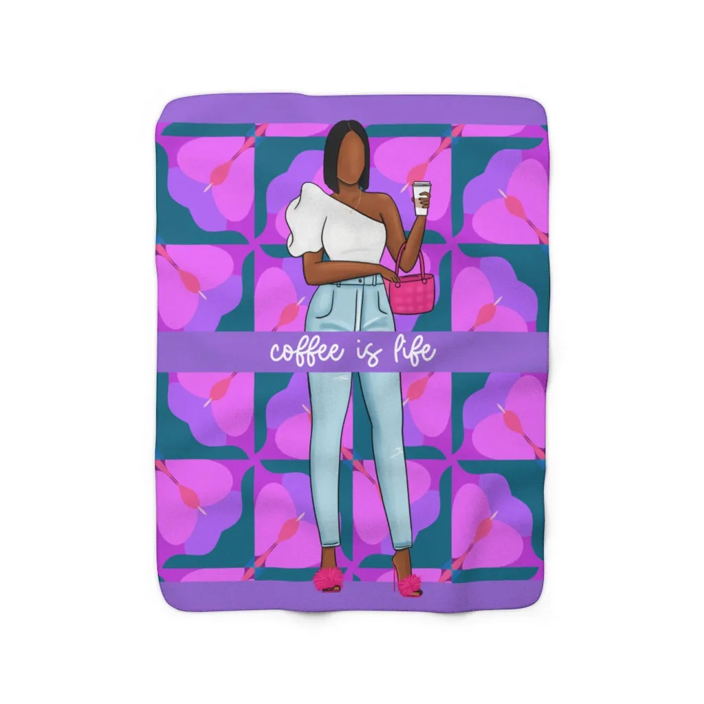 Coffee is Life Sherpa Fleece Blanket