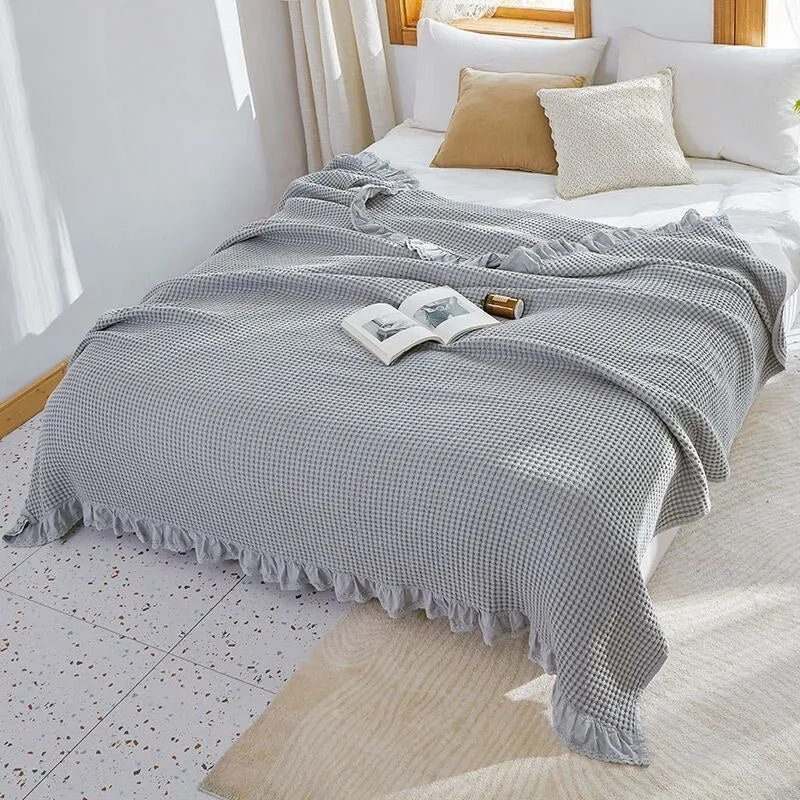 Cozy Summer Ruffles Blanket - 100% Cotton