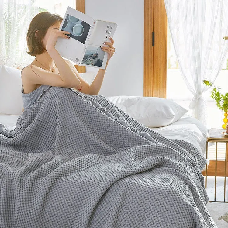 Cozy Summer Ruffles Blanket - 100% Cotton