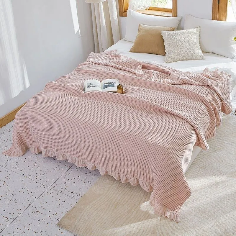 Cozy Summer Ruffles Blanket - 100% Cotton