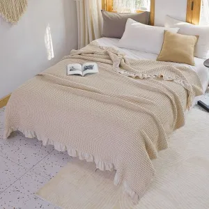 Cozy Summer Ruffles Blanket - 100% Cotton