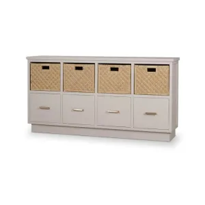 Dakota Storage Unit with Drawers & Rattan Baskets