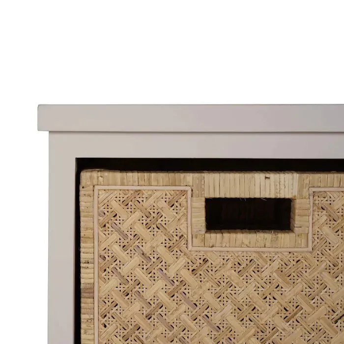 Dakota Storage Unit with Drawers & Rattan Baskets